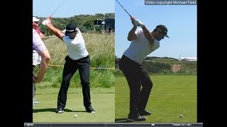 Jon Rahm golf swing  Long Iron faceon amp downtheline July 2017 [upl. by Brittain304]