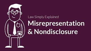 Misrepresentation and Nondisclosure  Contracts  Defenses amp Excuses [upl. by Isabeau]