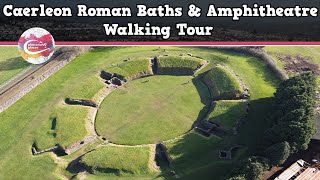 CAERLEON ROMAN BATHS amp AMPHITHEATRE WALES  Walking Tour  Pinned on Places [upl. by Ahsikahs451]