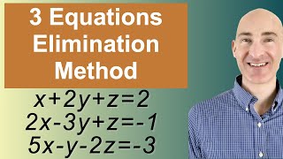 Solving Systems of 3 Equations Elimination [upl. by Nadual636]