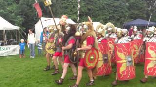 Roman Reenactment at the Amphitheatre in Caerleon Marching In [upl. by Nassir652]